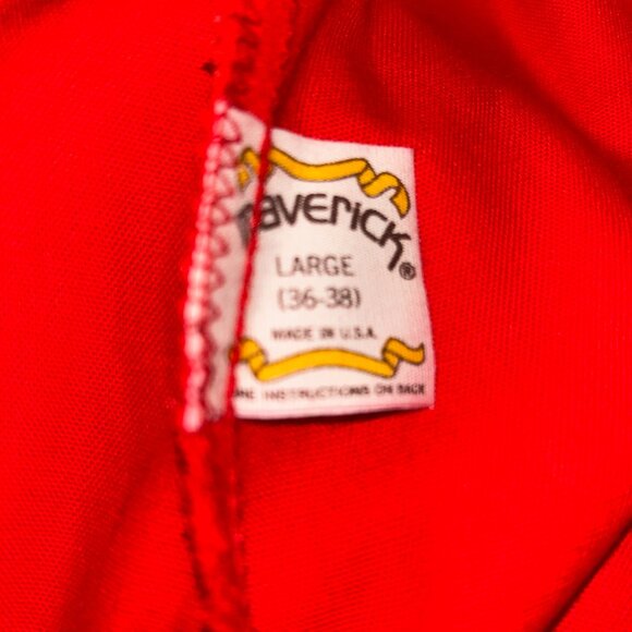 Vintage Maverick 70's Dolphin Shorts Red/White/Yellow w. Piping Large 36-38 - Picture 4 of 4